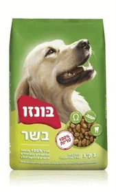 מבצע! 3 שקים- בונזו מזון לכלב בוגר בטעמים בשר/עוף/בקר כבד 3 ק”ג