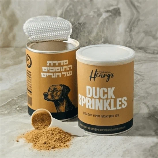 הנריס טופר ברווז מיובש בהקפאה לכלבים - 75 גרם