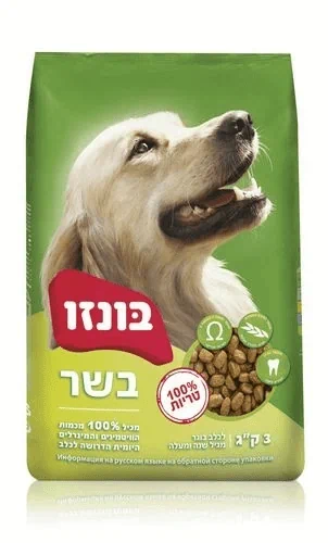 בונזו מזון לכלב בוגר בשר 3 ק”ג