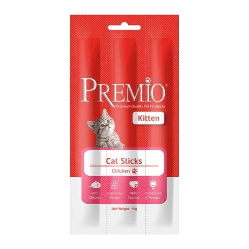 פרמיו מקלות עוף לגורי חתולים קיטן 15 גרם PREMIO