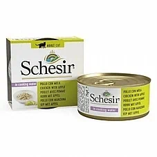 schesir שזיר מעדן לחתול נתחוני עוף עם תפוחי עץ 14 יח' של 75 גרם