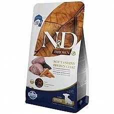 N&D אן די 1.5 ק"ג מזון יבש לכלבים גורים מגזע קטן בעלי פרווה חומה בטעם כבש (בראון)