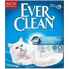 EverClean אבר קלין 10 ליטר חול מתגבש מחוזק ללא בישום לחתולי בית Extra-Strong-Clumping