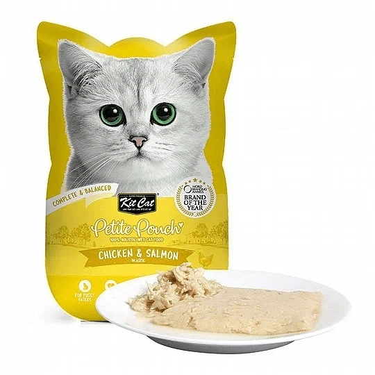 קיט קט פאוץ' לחתול עוף וסלומון 70 גרם Kit Cat Petite Pouch