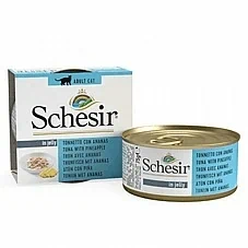 schesir שזיר מעדן לחתול טונה עם אננס במי בישול  14 יח' של 75 גרם
