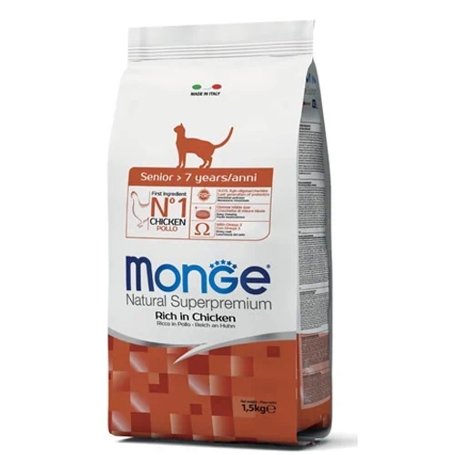 מונג’ עוף ואורז סניור 1.5 ק"ג לחתול מבוגר MONGE